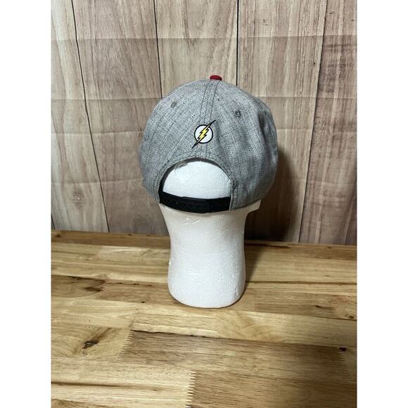 Flash Lightning Bolt DC Comics Gray Adjustable Snapback Baseball Cap Hat - Picture 4 of 8
